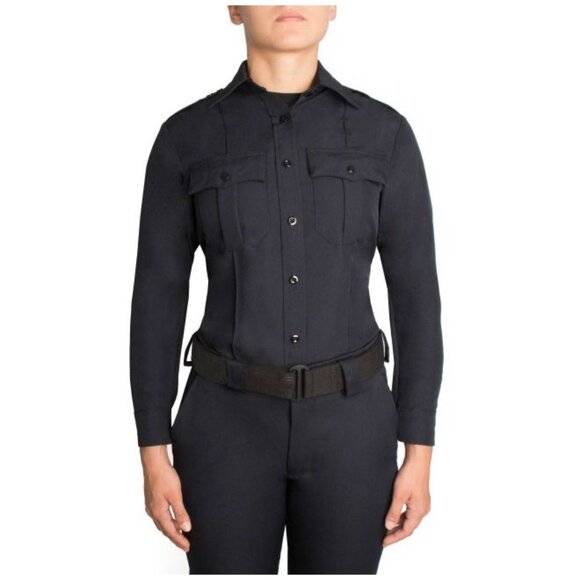 Blauer Tops - NWT Blauer LS Zippered Polyester Shirt Womens 50 Dark Navy 8600W-Z